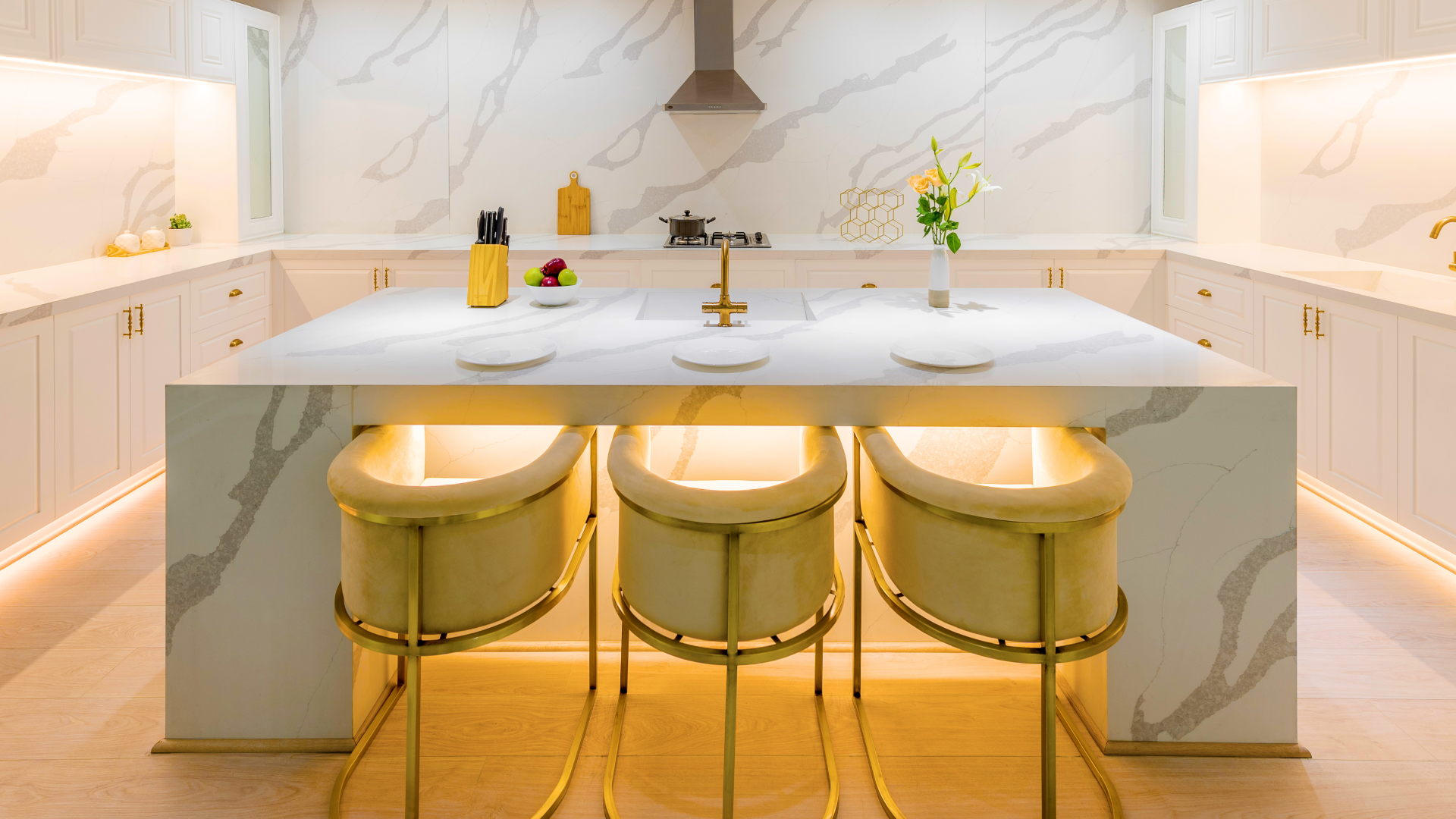 Natural stone surface application for residential and commercial interiors