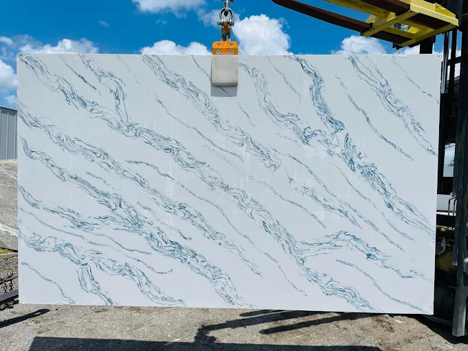 Stone slab warehouse and material handling at Stone Surfaces USA
