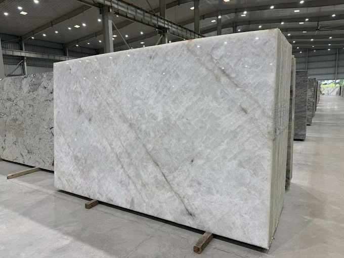 Stone slab warehouse and material handling at Stone Surfaces USA